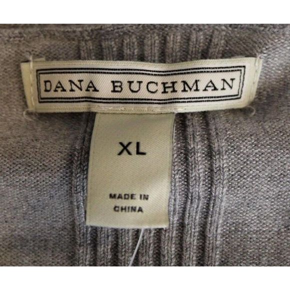 Dana Buchman Women's Open Front Gray Long Sleeve Draped Cardigan Sweater XL NWT - Picture 9 of 12
